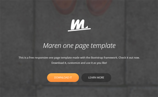 Maren Bootstrap 4 Template top section
