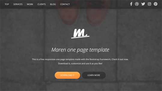 Maren Bootstrap 4 One Page Template