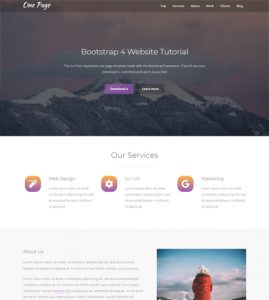 Bootstrap 4 Tutorial: How To Create a One Page Website | AZMIND