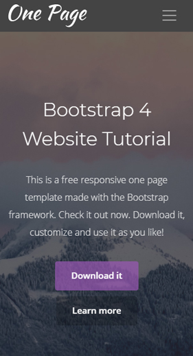 Bootstrap 4 One Page Website Tutorial - On Mobile Devices