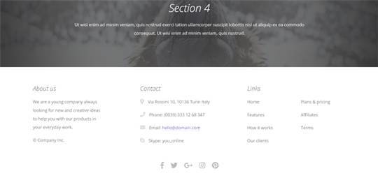 Bootstrap Footer Template 1