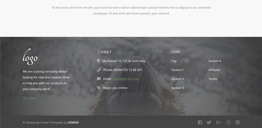 Bootstrap Footer Template 4