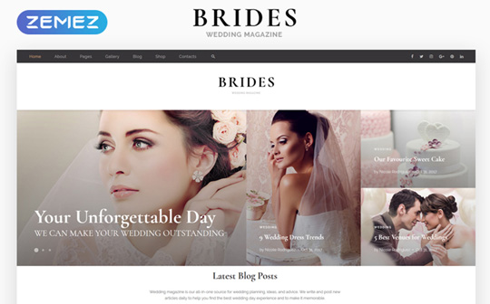 Brides - Wedding Magazine Multipurpose HTML Website Template