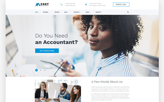 Cost - Accountant Multipage HTML5 Website Template
