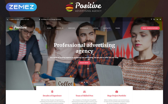 Positive - Advertising Agency Multipage HTML5 Template