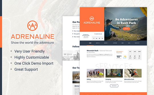 Adrenaline - WordPress Theme for Adrenaline Sports Businesses