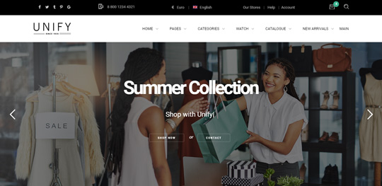 unify template ecommerce