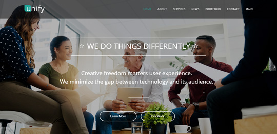unify template one page consulting