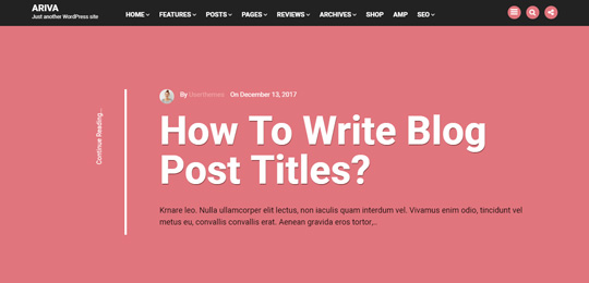Ariva - Simple Text-Based WordPress Blog Theme