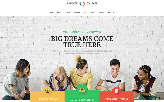 Rainbow Colleges - E-Course WordPress Theme