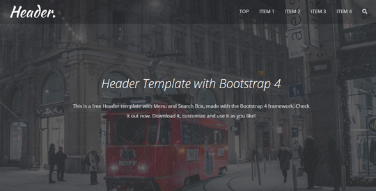 Bootstrap Header Template Preview