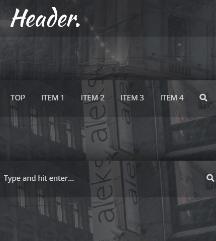 Bootstrap 4 Header: Free Template with Menu and Search Box