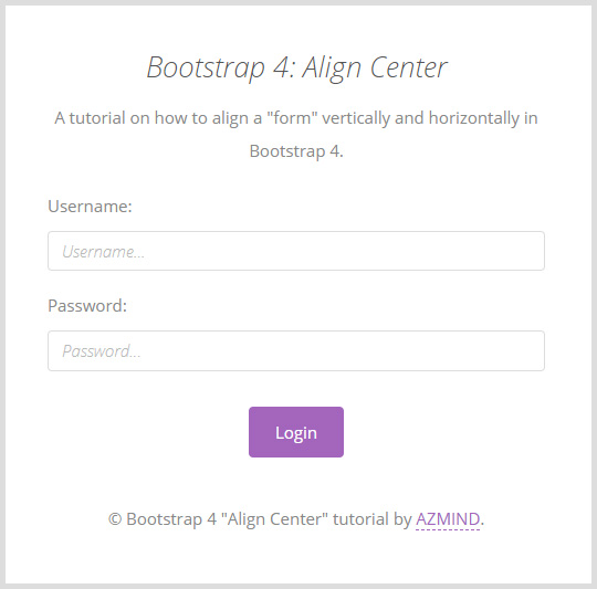 Bootstrap Align Center - Example 2