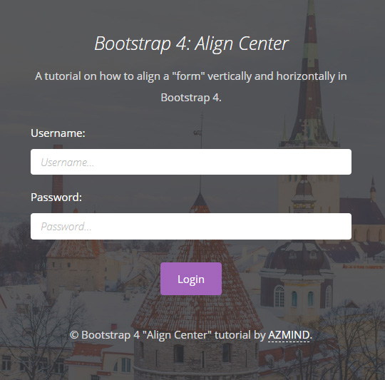 Bootstrap Align Center - Example 3
