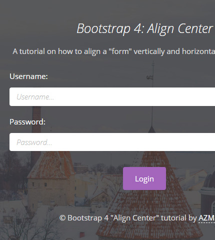 Bootstrap 4: How To Center Align a Div or Form Vertically and Horizontally