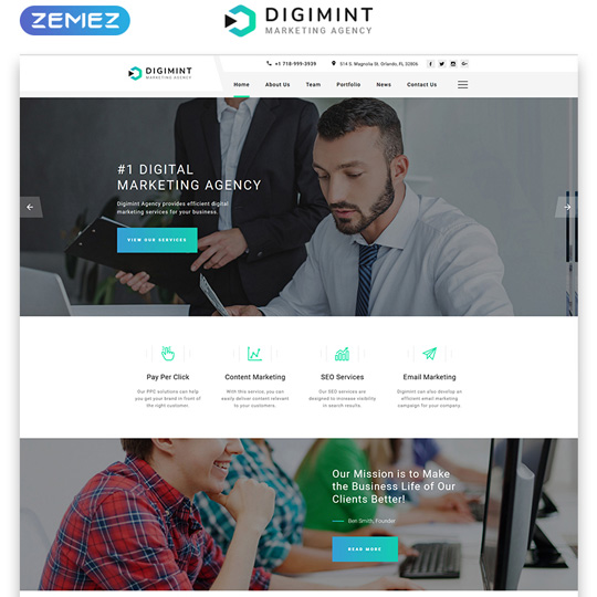 Digimint landing page template