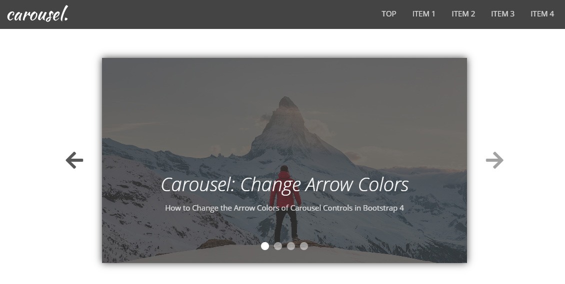 Bootstrap Carousel - Change arrow colors, Example 2