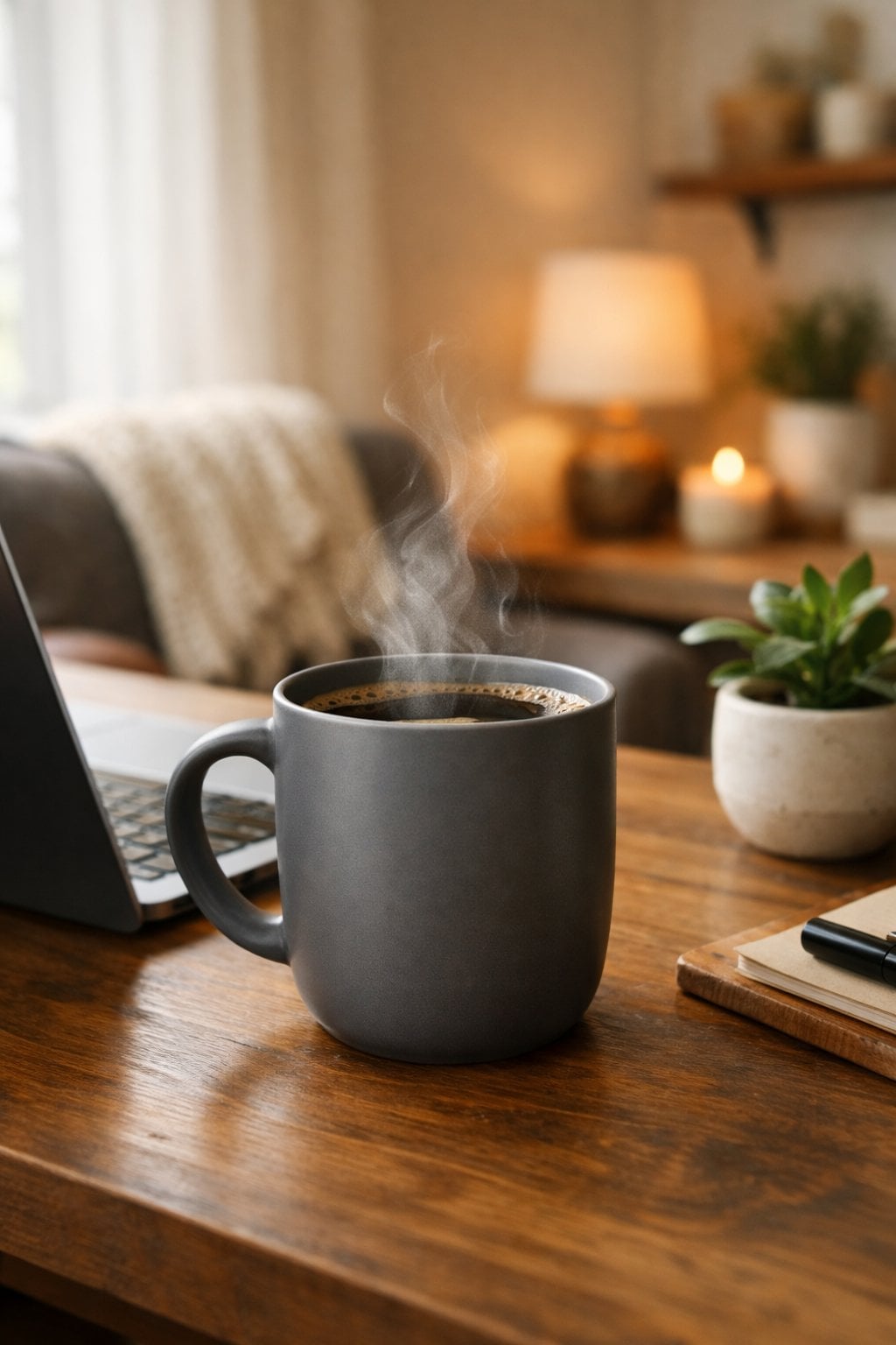 Ceramic coffee mug with matte finish