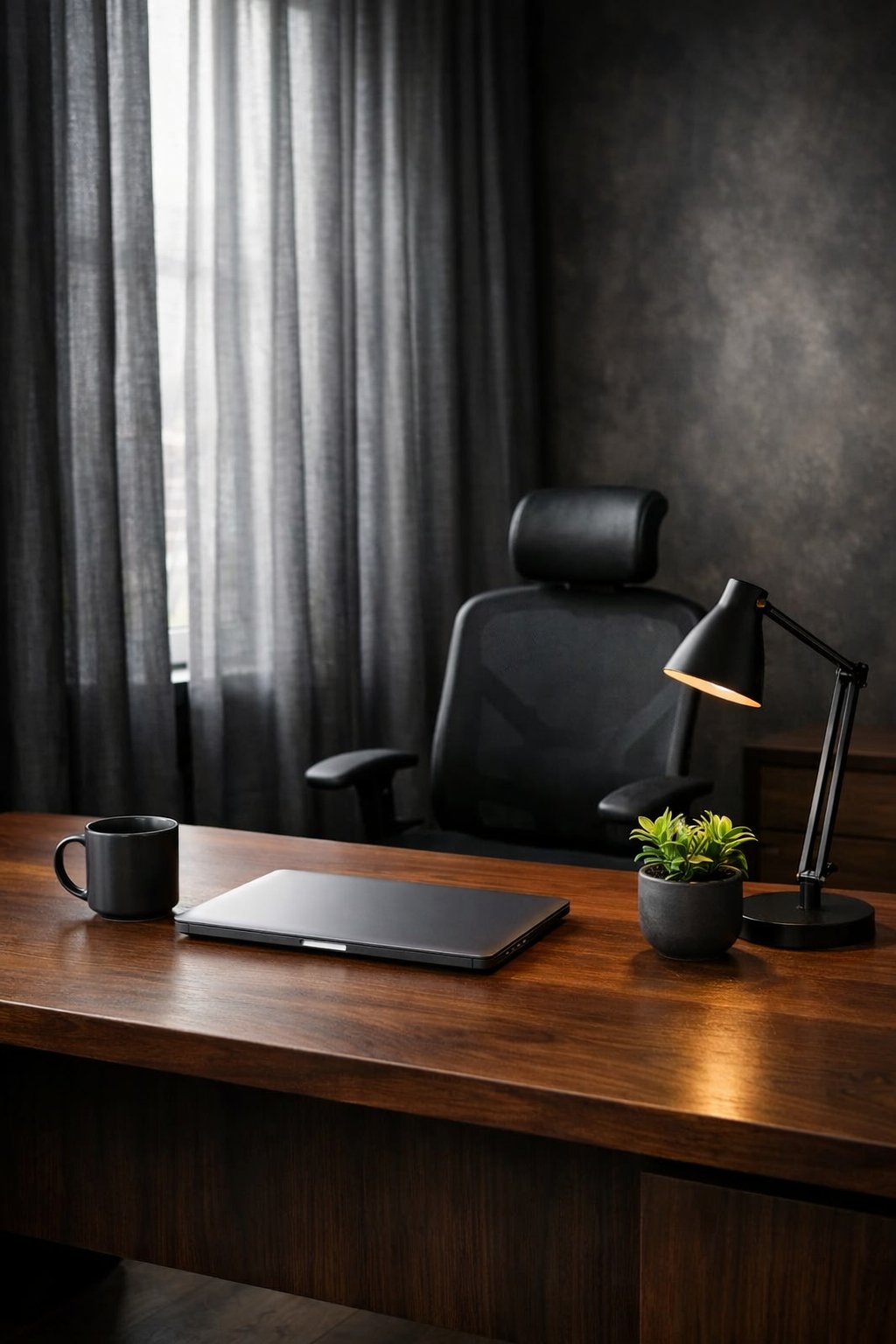 Dark Office Decor Aesthetic Idea 11
