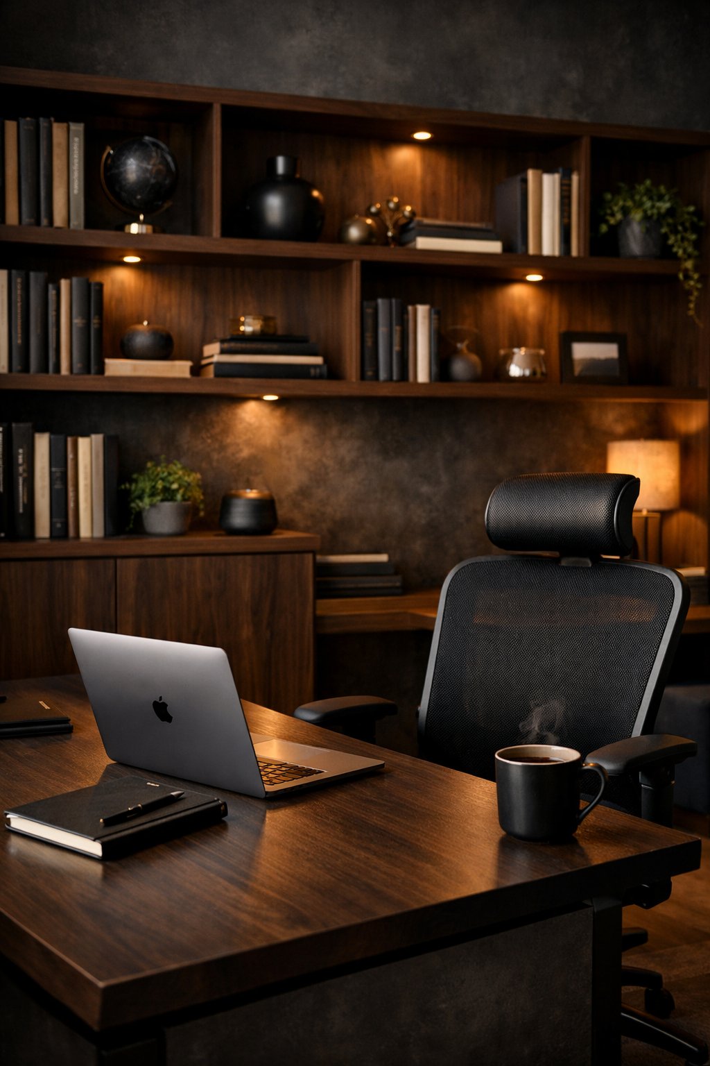Dark Office Decor Aesthetic Idea 2