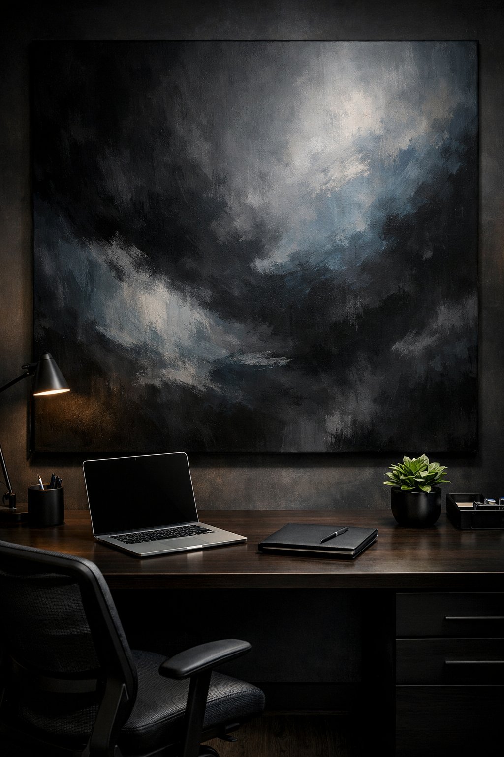Dark Office Decor Aesthetic Idea 6