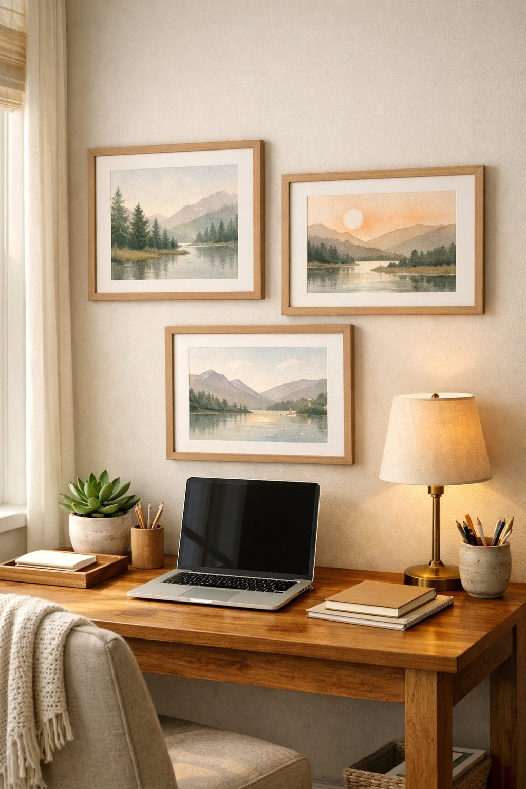 Framed landscape watercolor prints