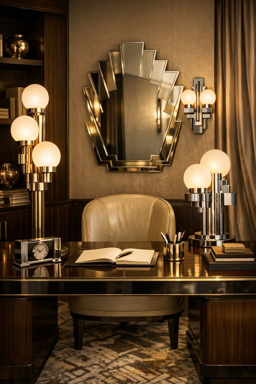 Art Deco Home Office Decoration Idea 10 Sculptural Lighting