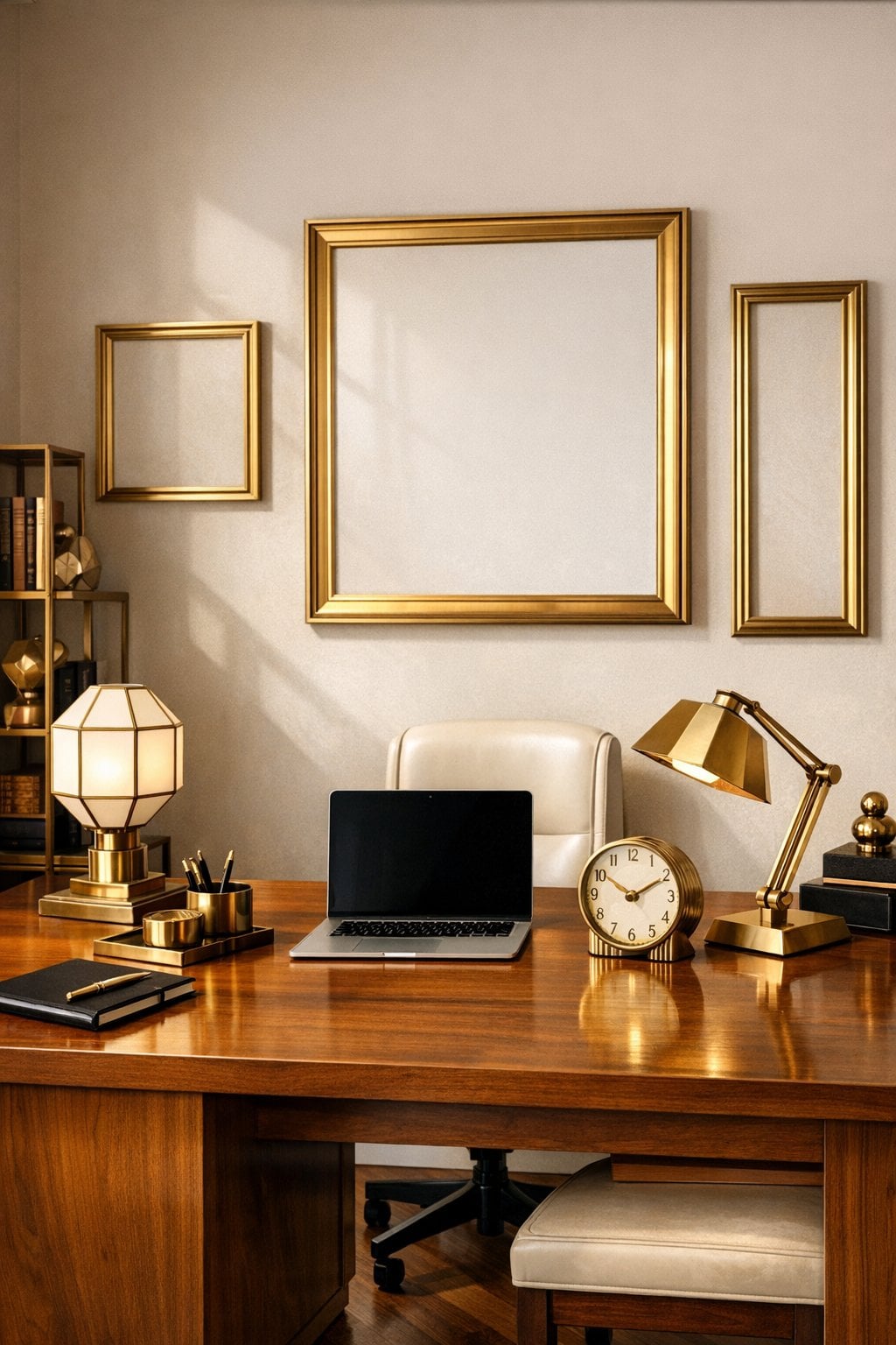 Art Deco Home Office Decoration Idea 3 Brass, Gold Accents
