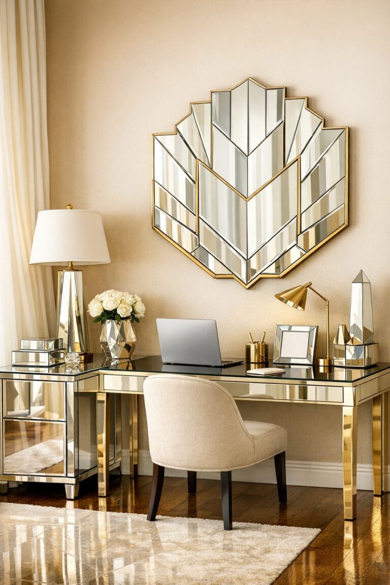 10+ Art Deco Home Office Decoration Ideas: Geometric, Glam, and ...