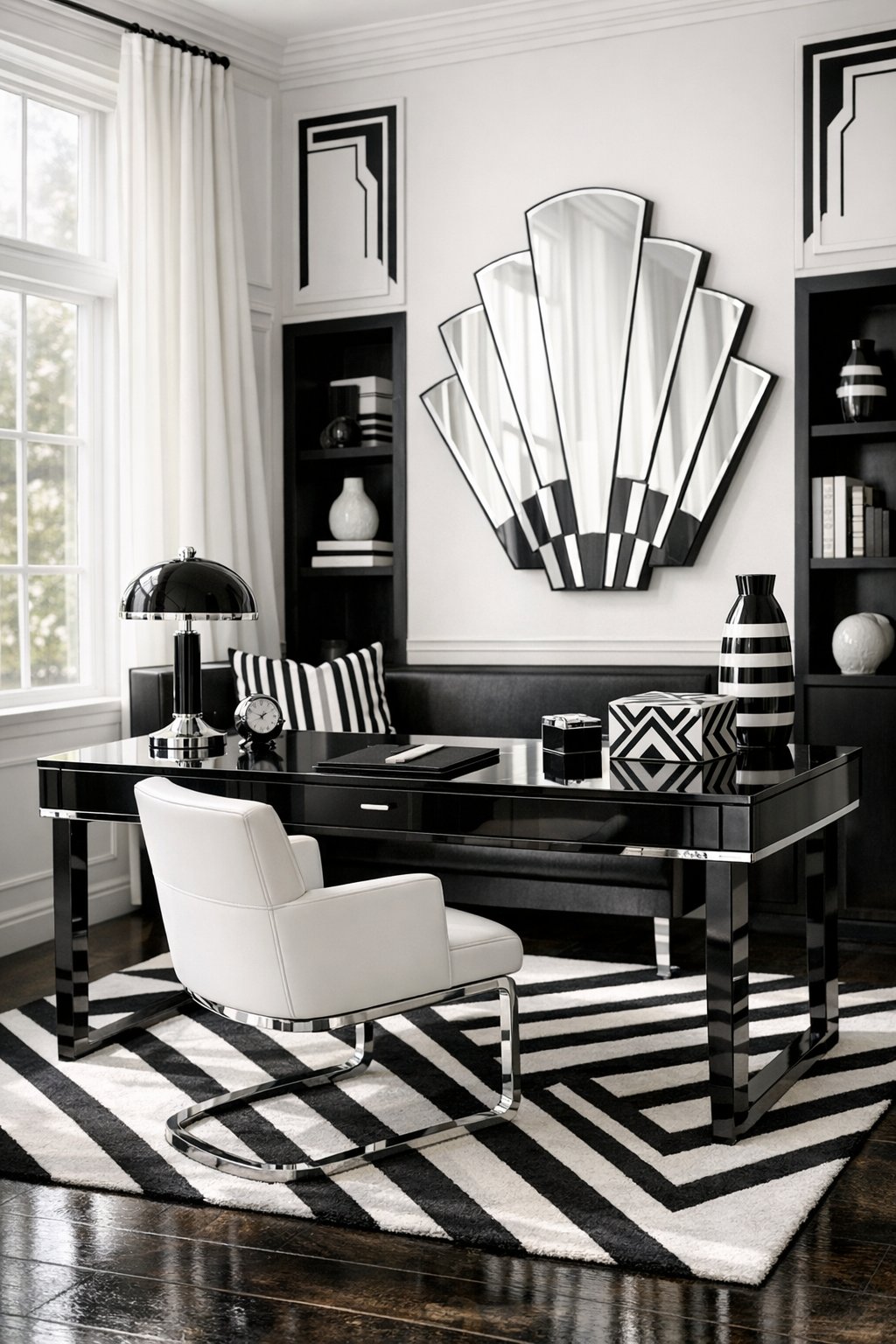 10+ Art Deco Home Office Decoration Ideas: Geometric, Glam, and ...