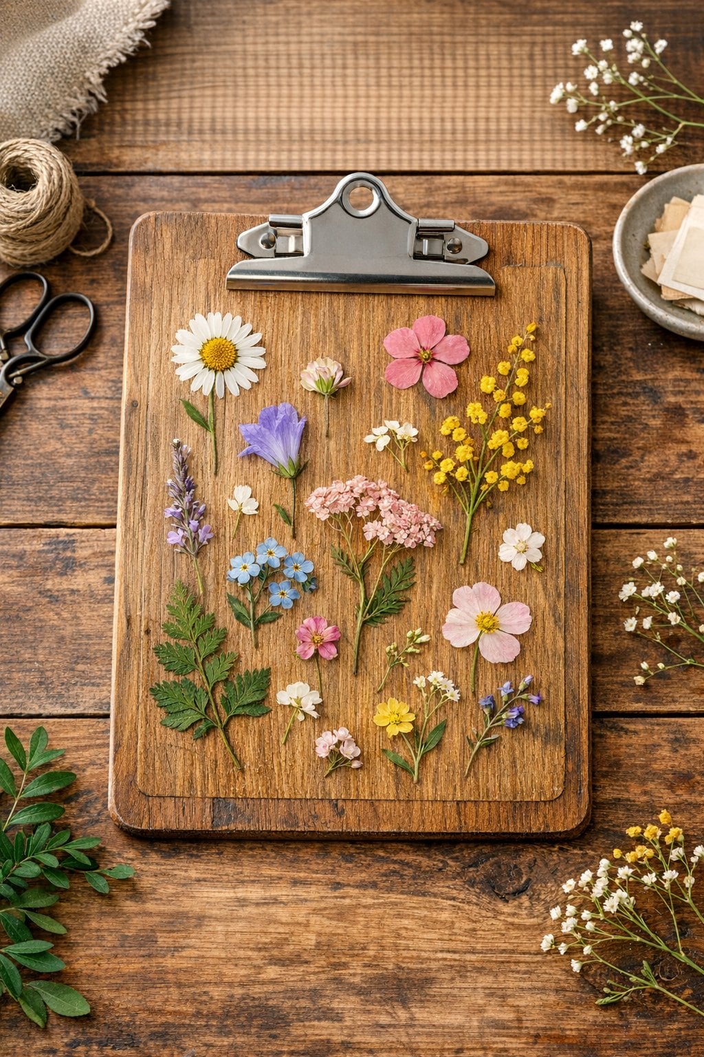 Craft Idea for Cottagecore Office Decor 1 Pressed Flower Clipboard