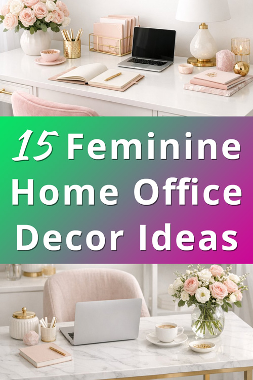 Feminine Elegant Home Office Decor Ideas