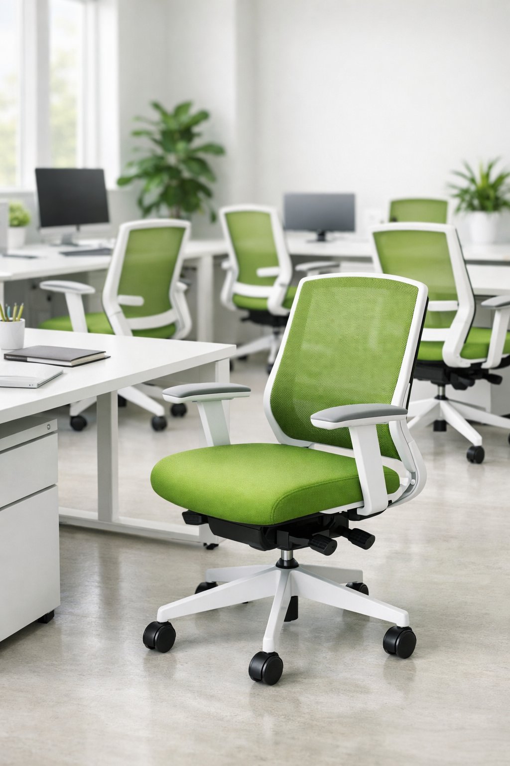 Green and White Office Decor Idea 3