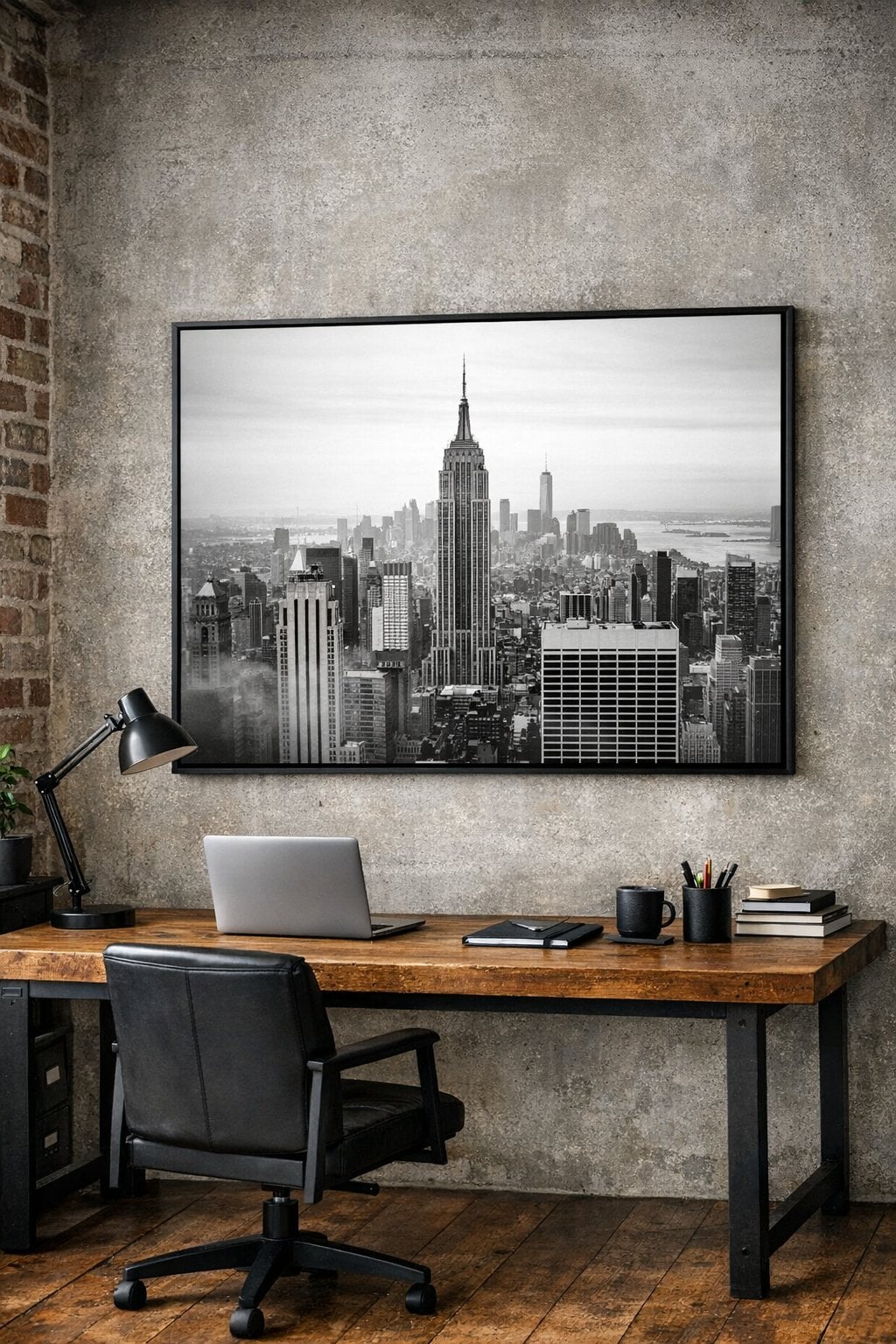 Industrial Home Office Idea 9 Oversized industrial wall art