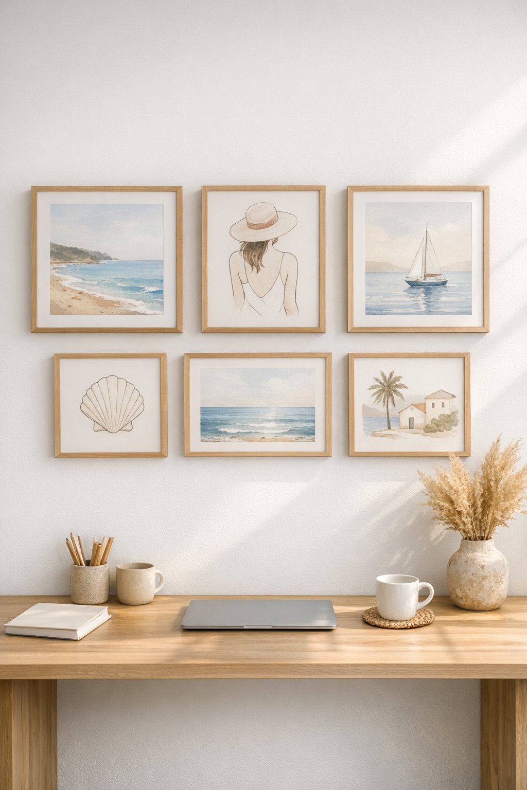 Mediterranean Office Idea 9 Coastal landscape art