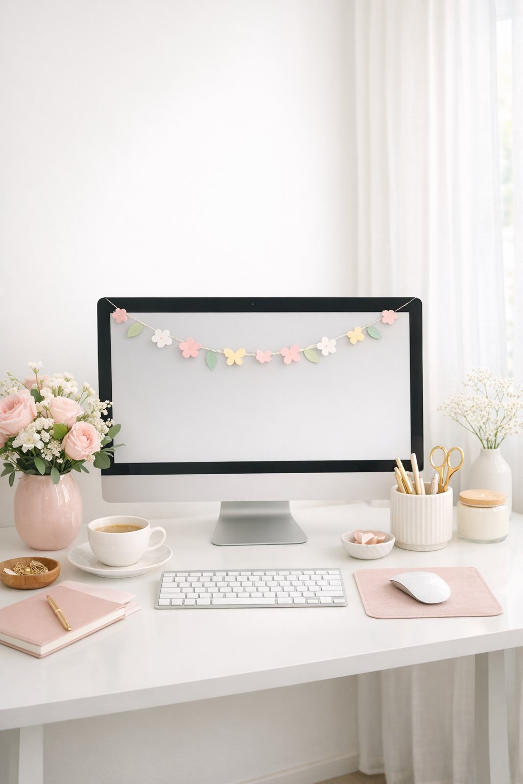 Spring Craft Ideas for Your Office 6 Mini Garland for Monitor