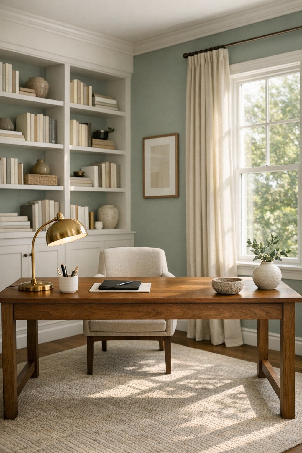 1 Transitional Muted Green Office