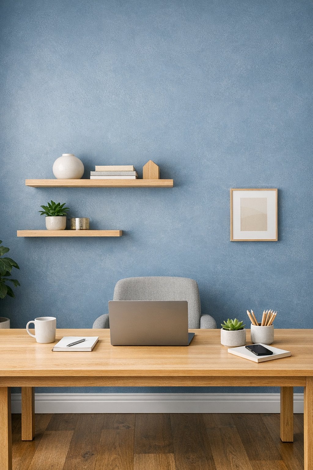 3 Blue office accent wall