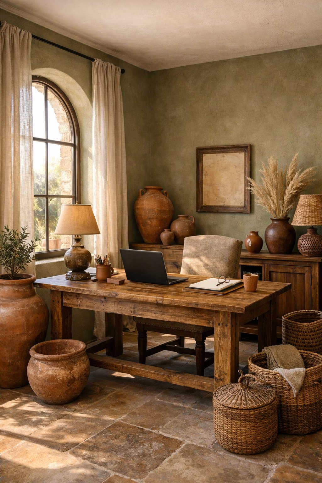 3 Mediterranean Muted Olive Green Office