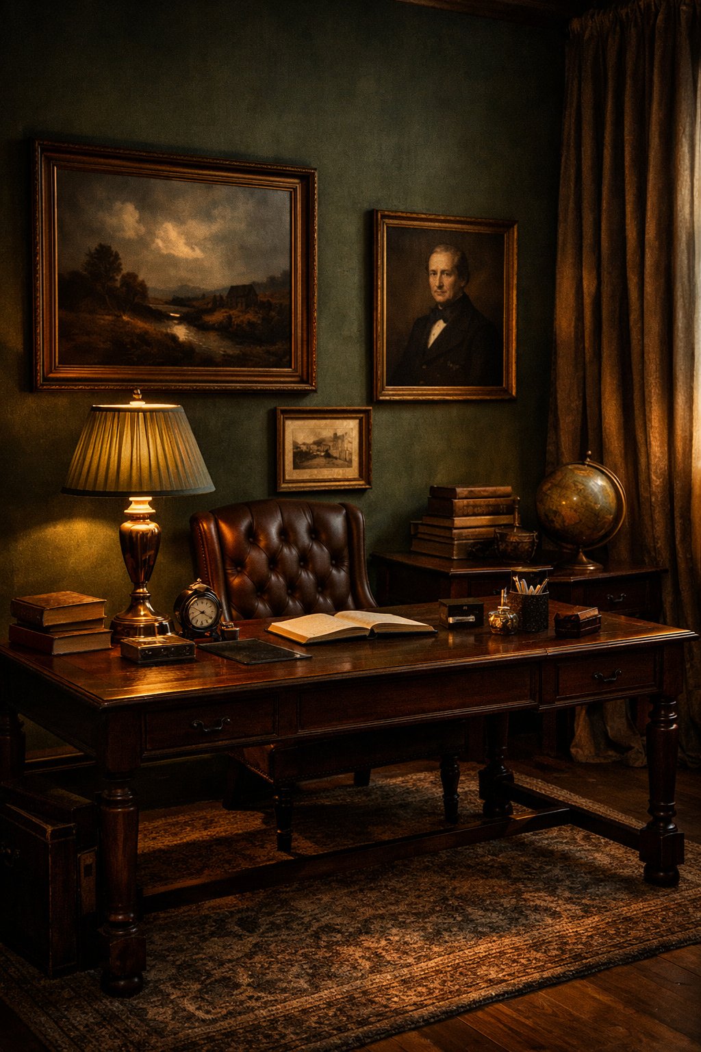 7 Moody Muted Green Home Office