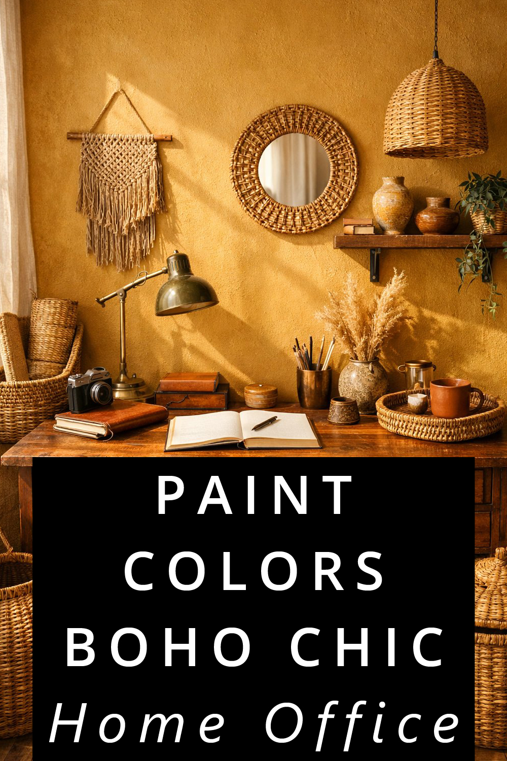 Best Paint Colors for a Boho Chic Home Office pin 2