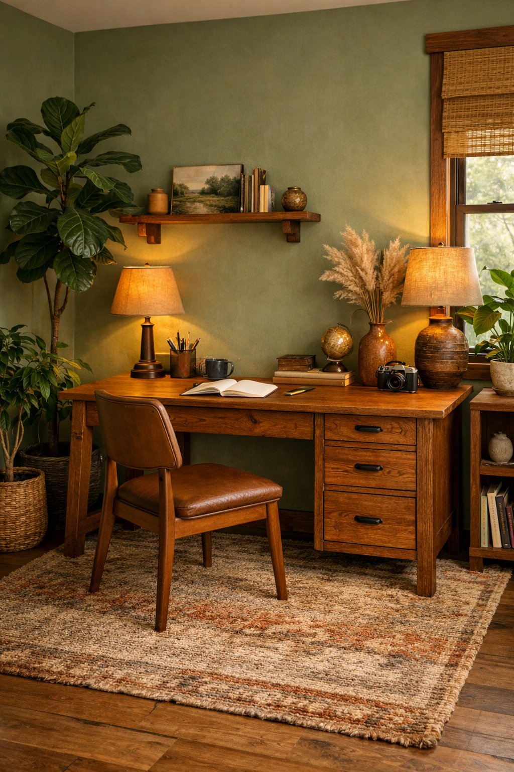 Brown and Green Earthy Office