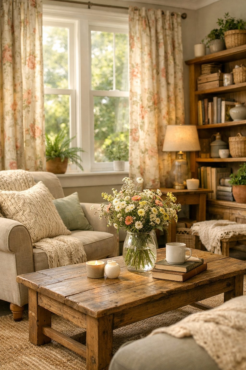 Cozy Cottagecore Living Room Decor Idea 1
