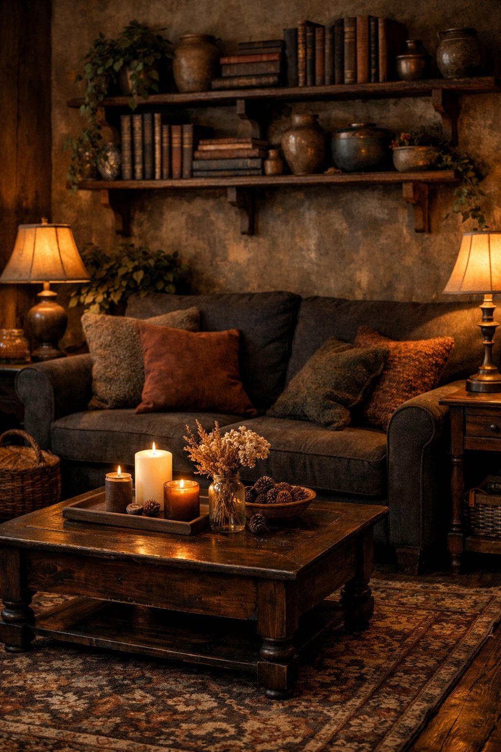 Dark Cottagecore Living Room decor idea 3 Vintage Furniture