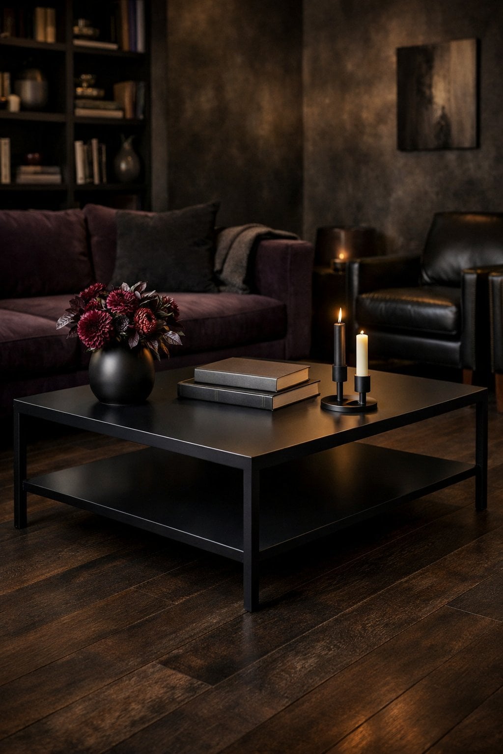 Dark Feminine Living Room Decor Idea 2