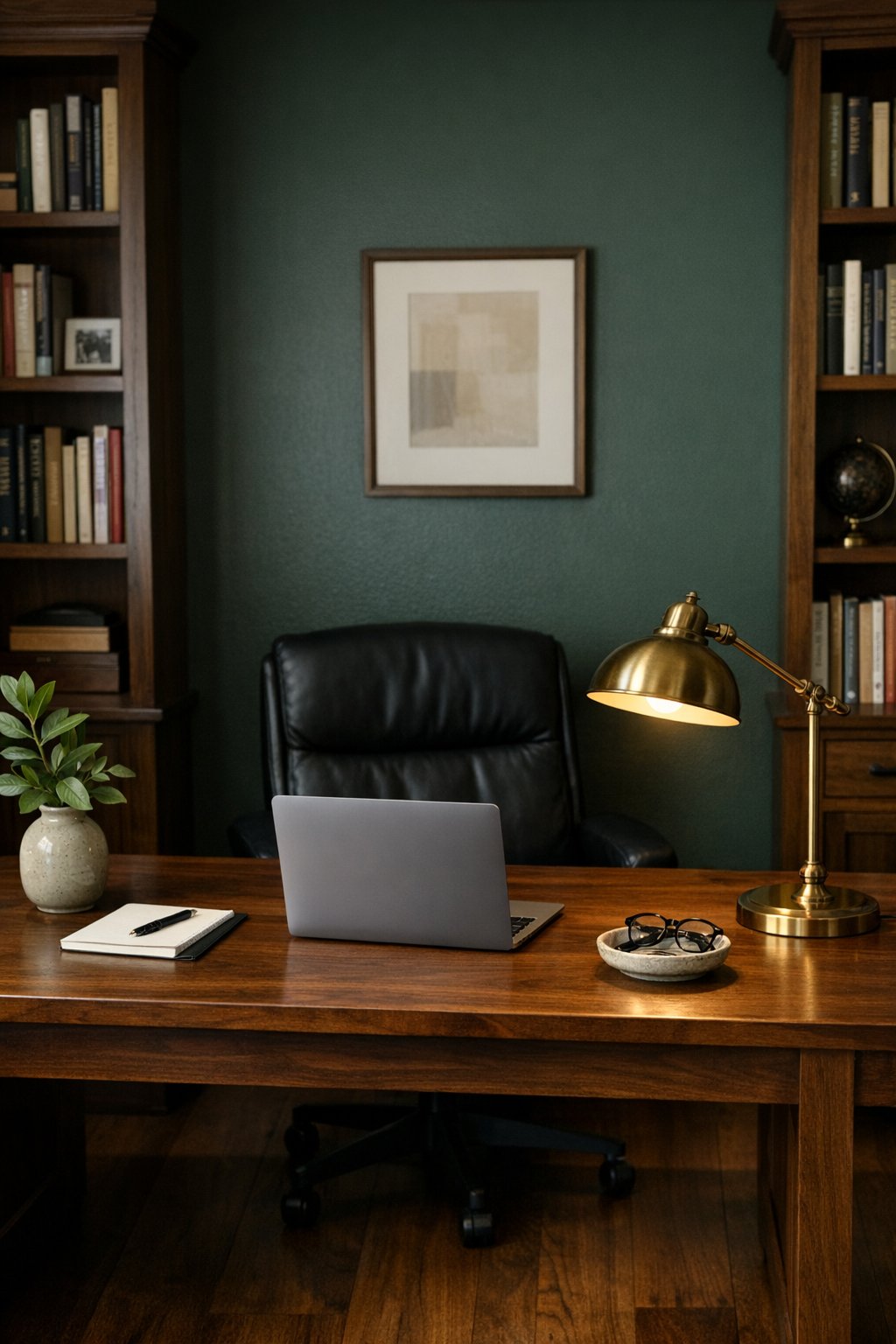 Dark Green Home Office