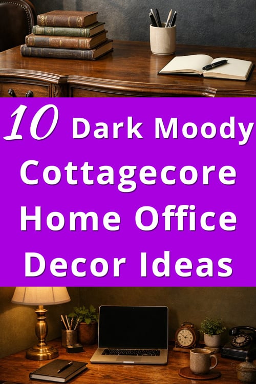 Dark Moody Cottagecore Home Office Decor Ideas