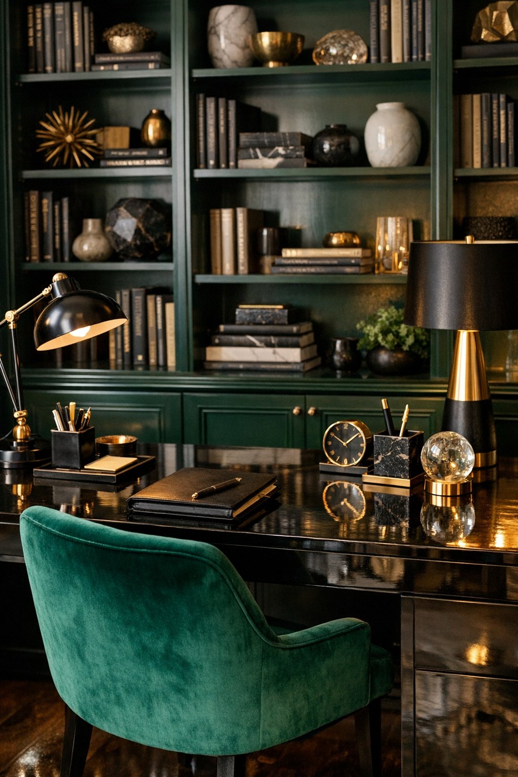 Emerald Green Glam Office