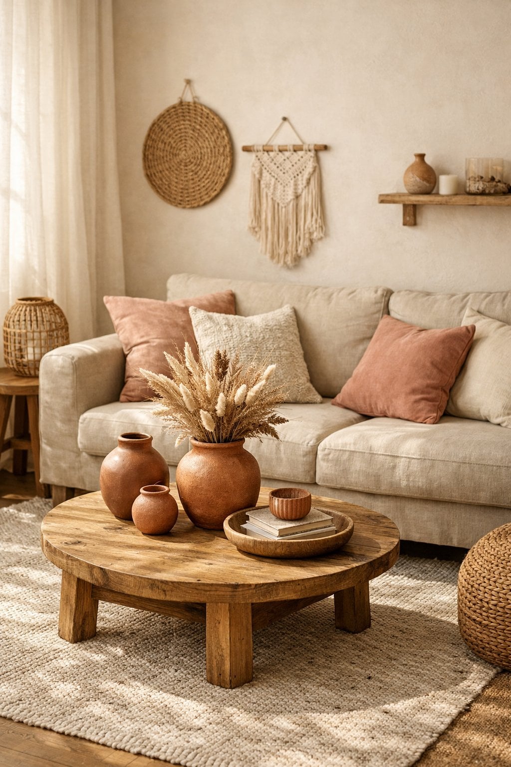 Feminine Boho Living Room Decor Idea 1 Soft Neutrals Earthy Undertones