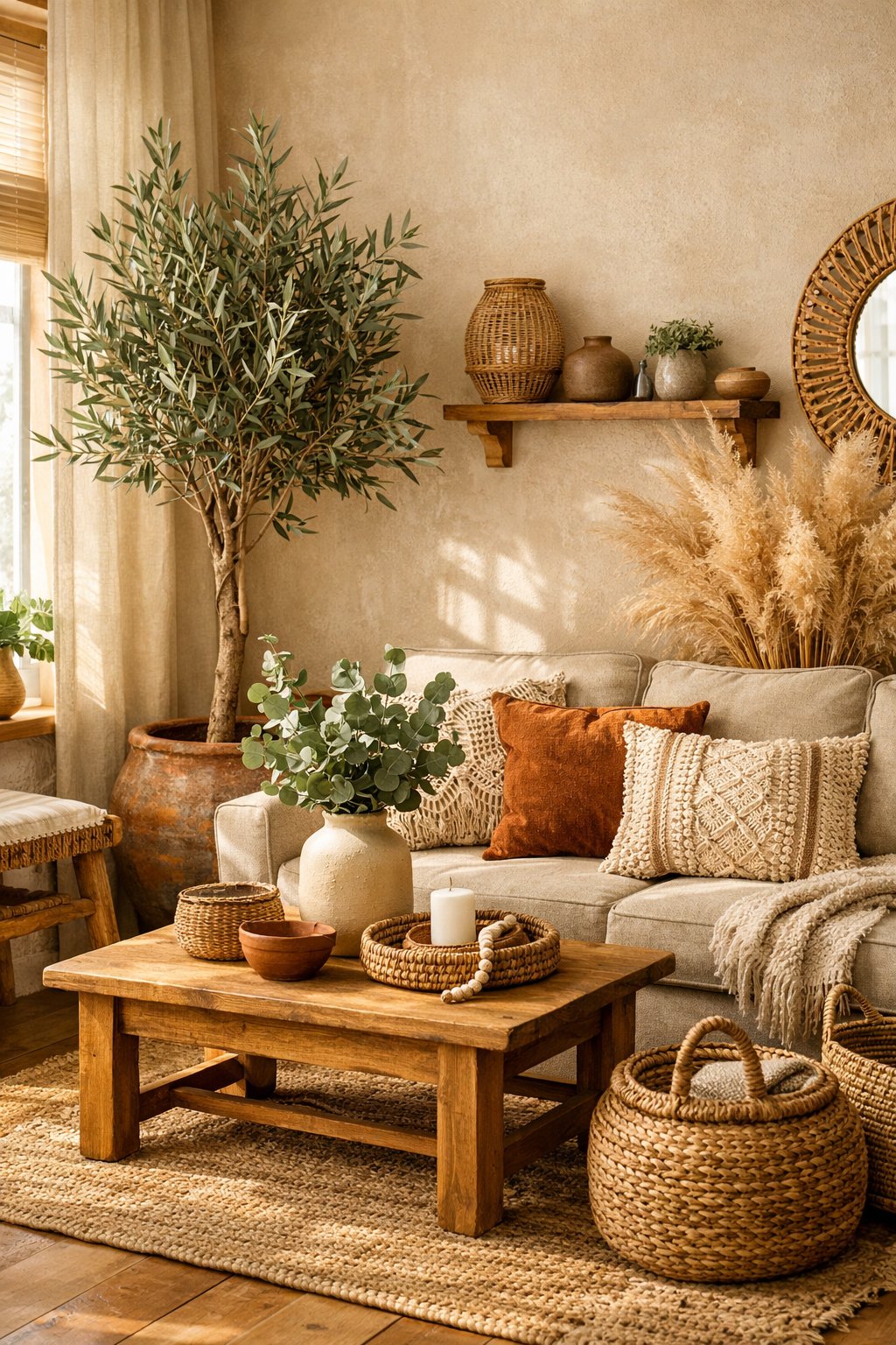 Feminine Boho Living Room Decor Idea 4 Botanical Elements
